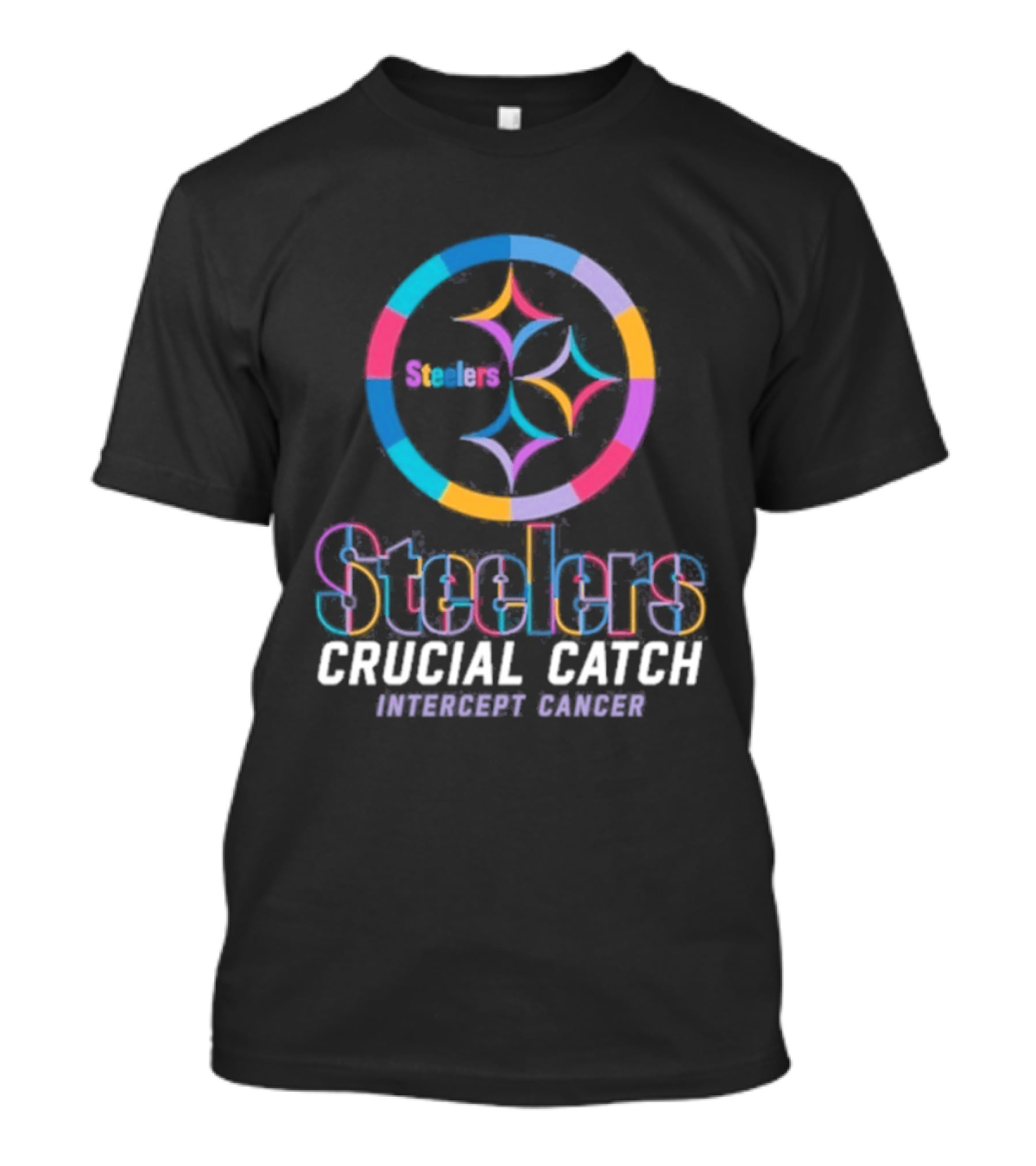 Pittsburgh Steelers Crucial Catch Intercept Cancer NFL Campaign T-Shirt