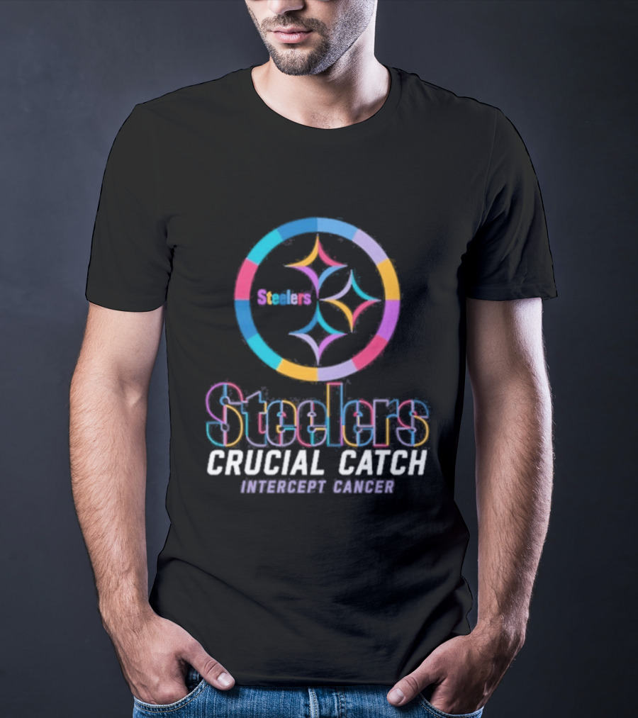 Pittsburgh Steelers Crucial Catch Intercept Cancer NFL Campaign T-Shirt