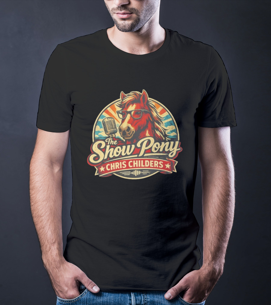 The Show Pony Chris Childers Retro Cartoon Microphone T-Shirt
