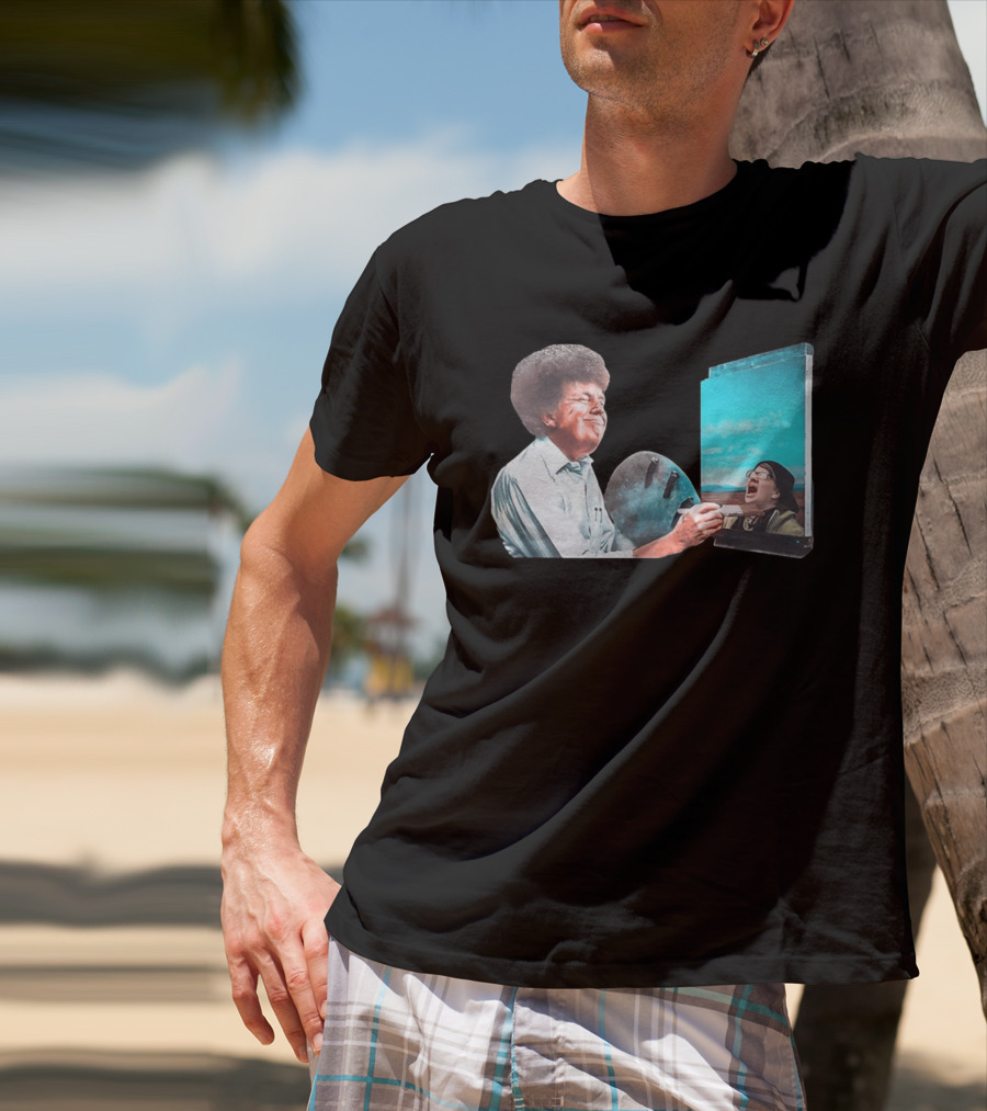 Donald Trump Bob Ross Painting Parody Humor Political T-Shirt