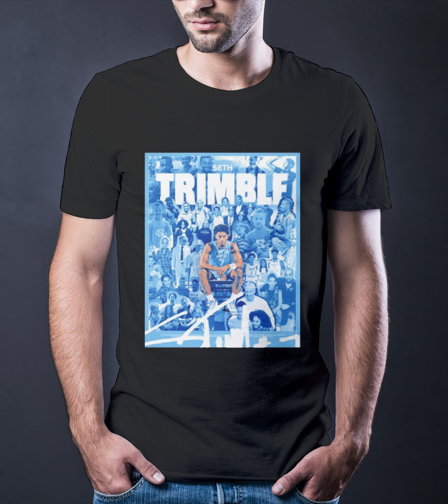 Seth Trimble North Carolina Tar Heels Basketball Collage T-Shirt