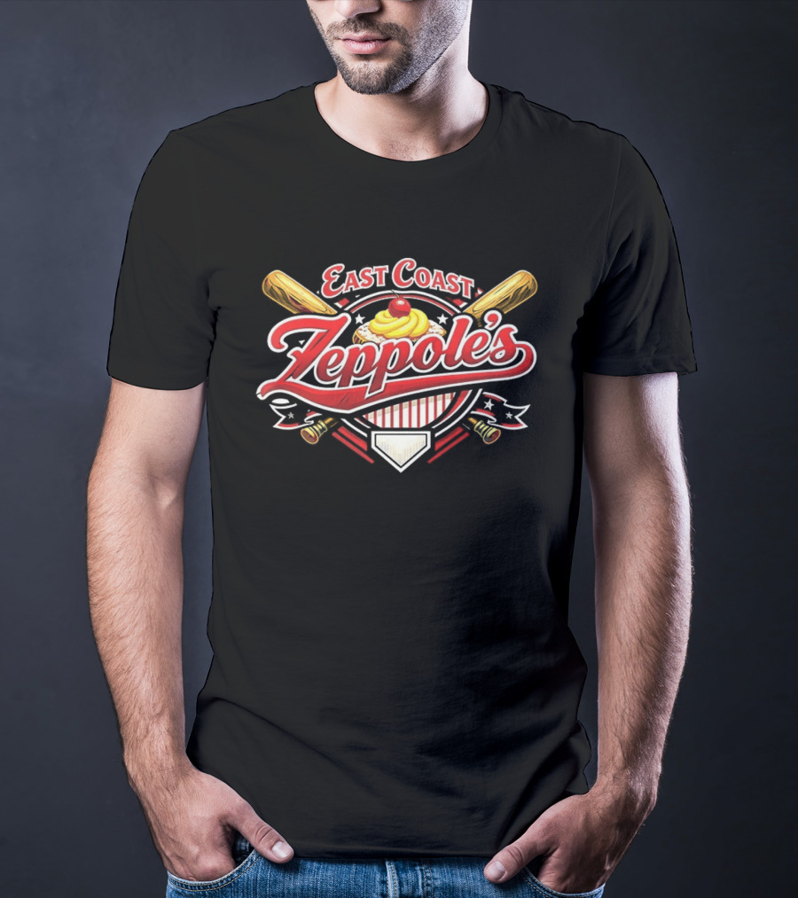 East Coast Zeppole's Baseball Inspired Classic Vintage Dessert T-Shirt