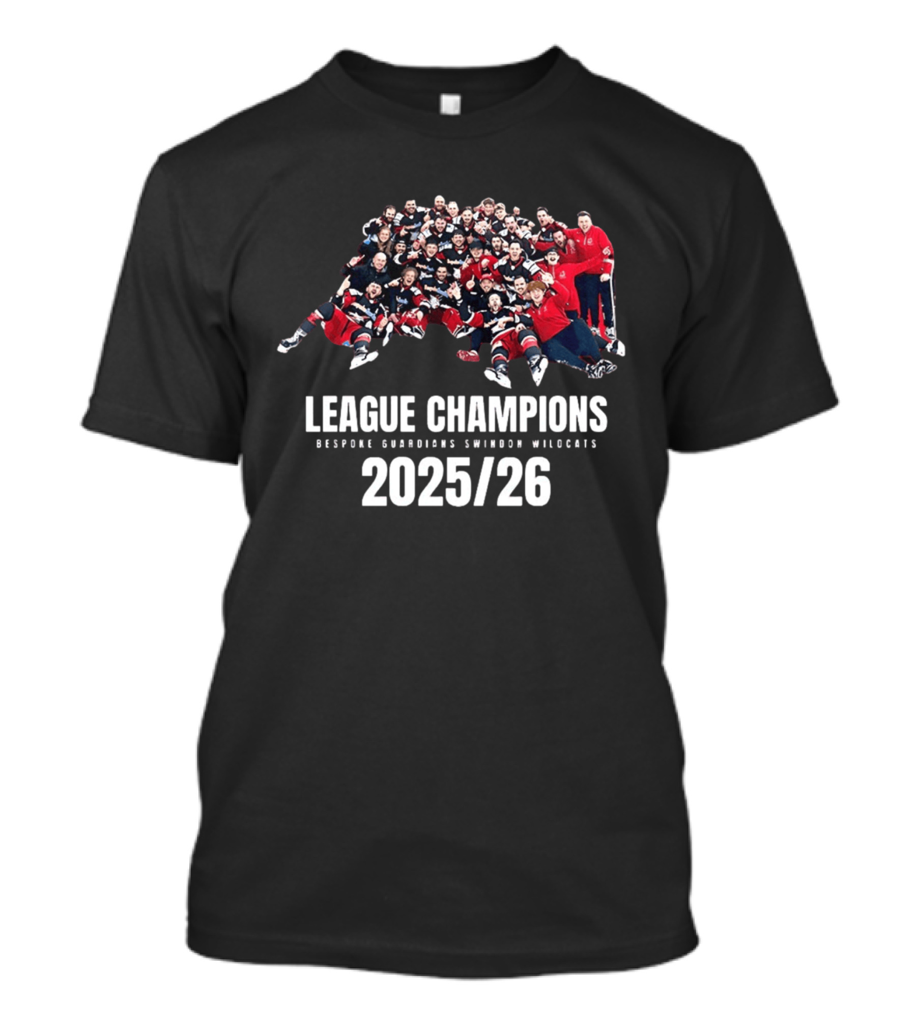 League Champions 2025 2026 Bespoke Guardians Swindon Wildcats T-Shirt