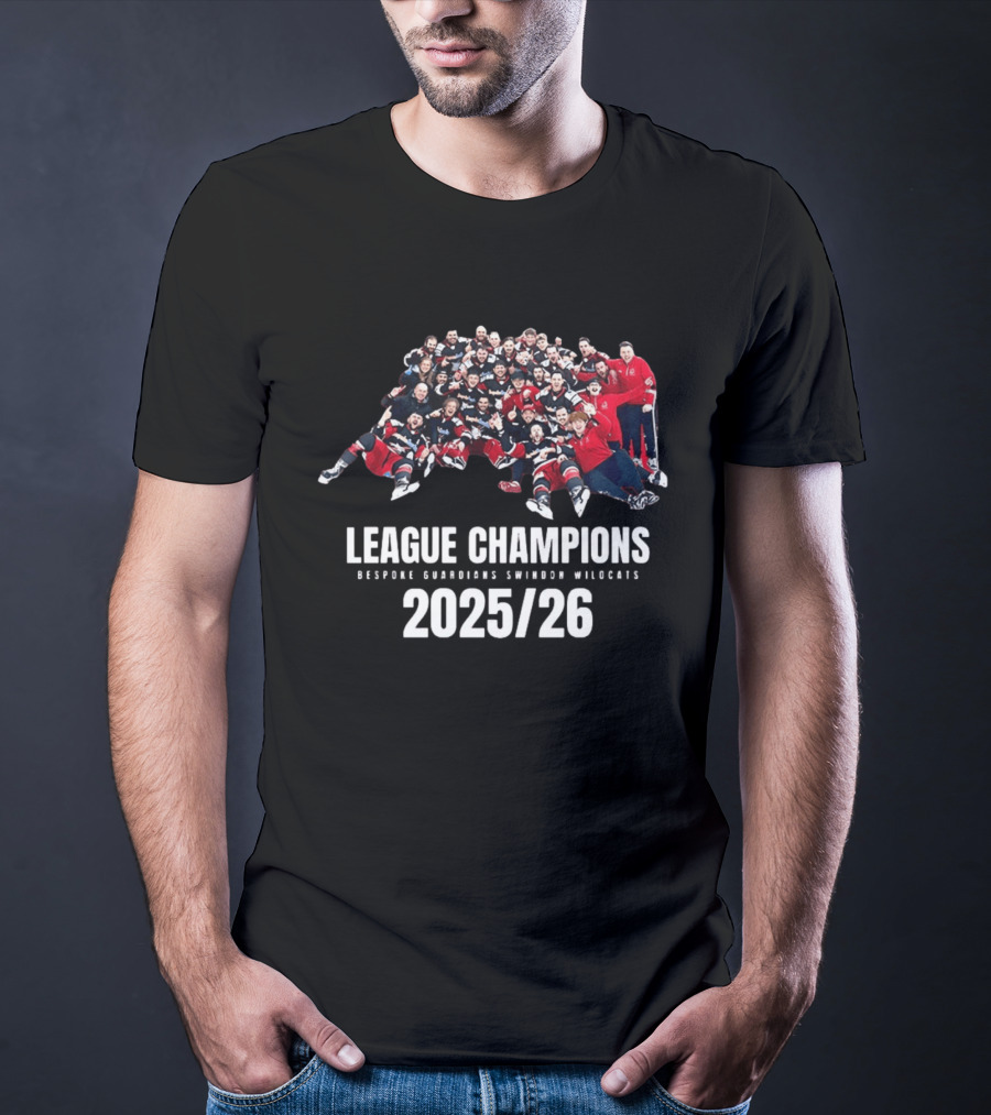 League Champions 2025 2026 Bespoke Guardians Swindon Wildcats T-Shirt