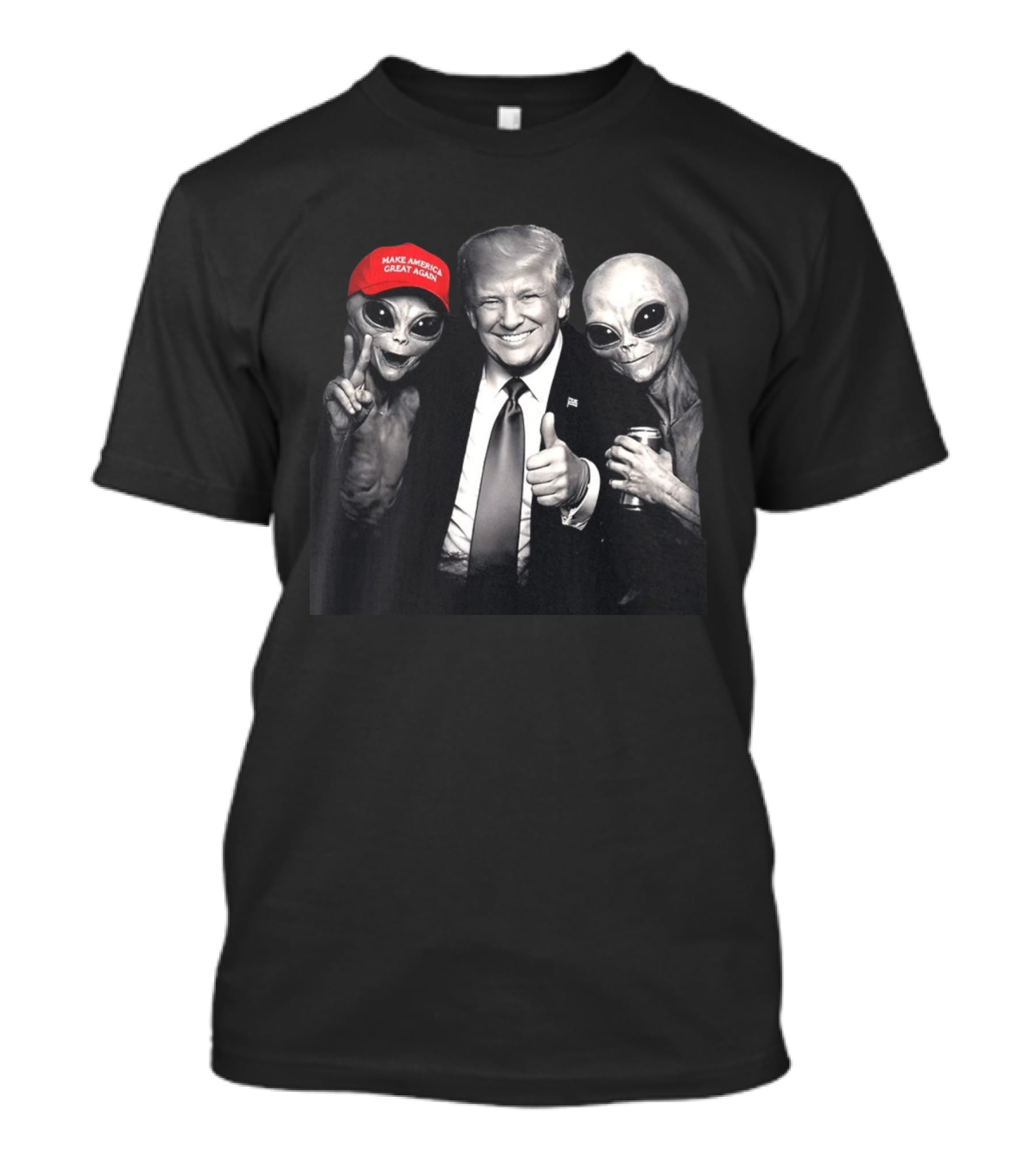 Make America Great Again Trump And Aliens Thumbs Up T-Shirt