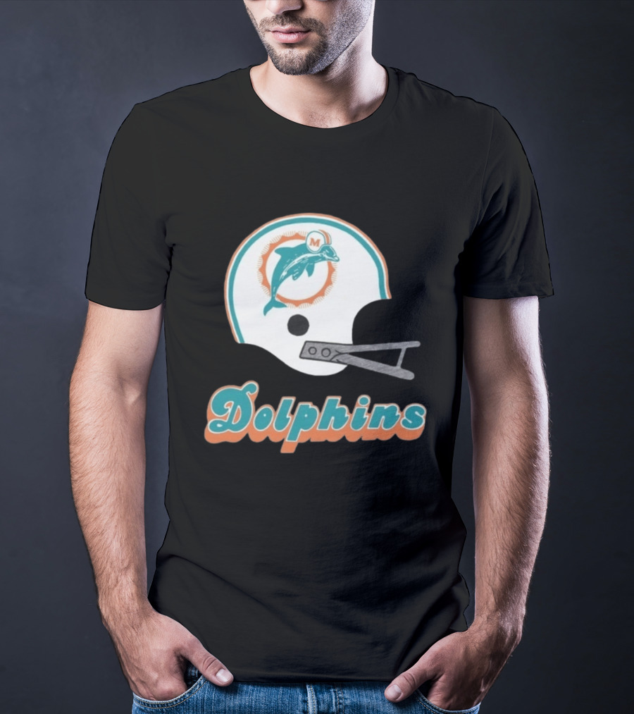 Miami Dolphins Vintage Helmet Dolphins T-Shirt