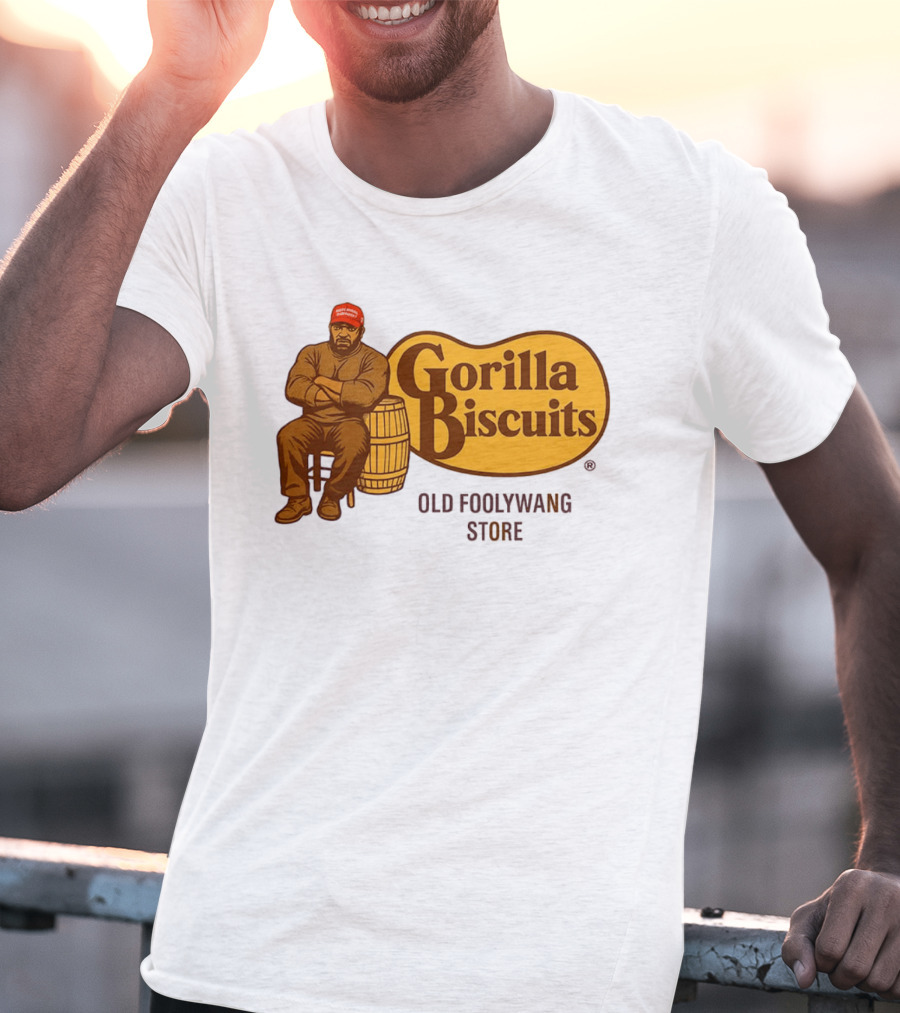 Cracker Barrel Gorilla Biscuits Old Foolywang Store Rustic Man And Barrel T-Shirt