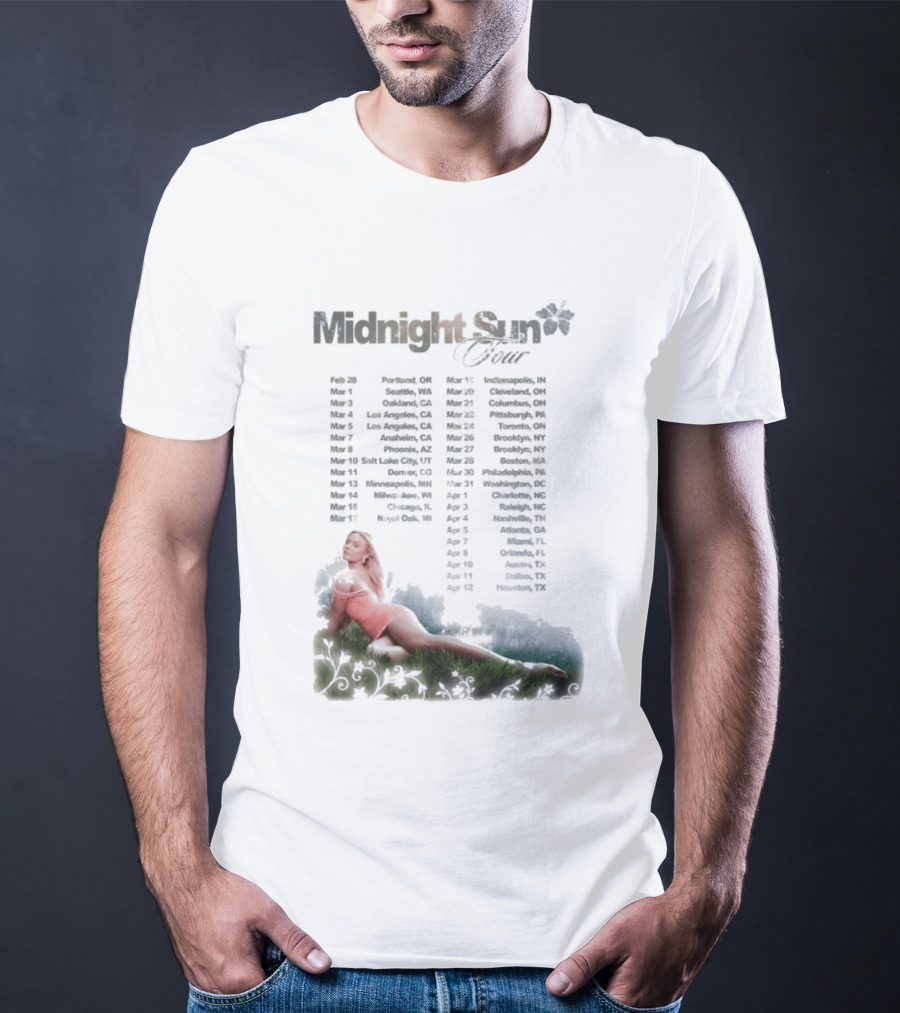 Midnight Sun Tour 2026 Zara Larsson Concert Locations T-Shirt