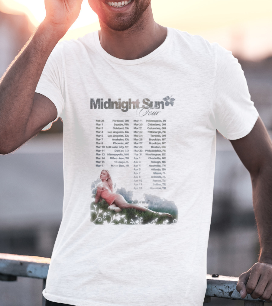 Midnight Sun Tour 2026 Zara Larsson Concert Locations T-Shirt