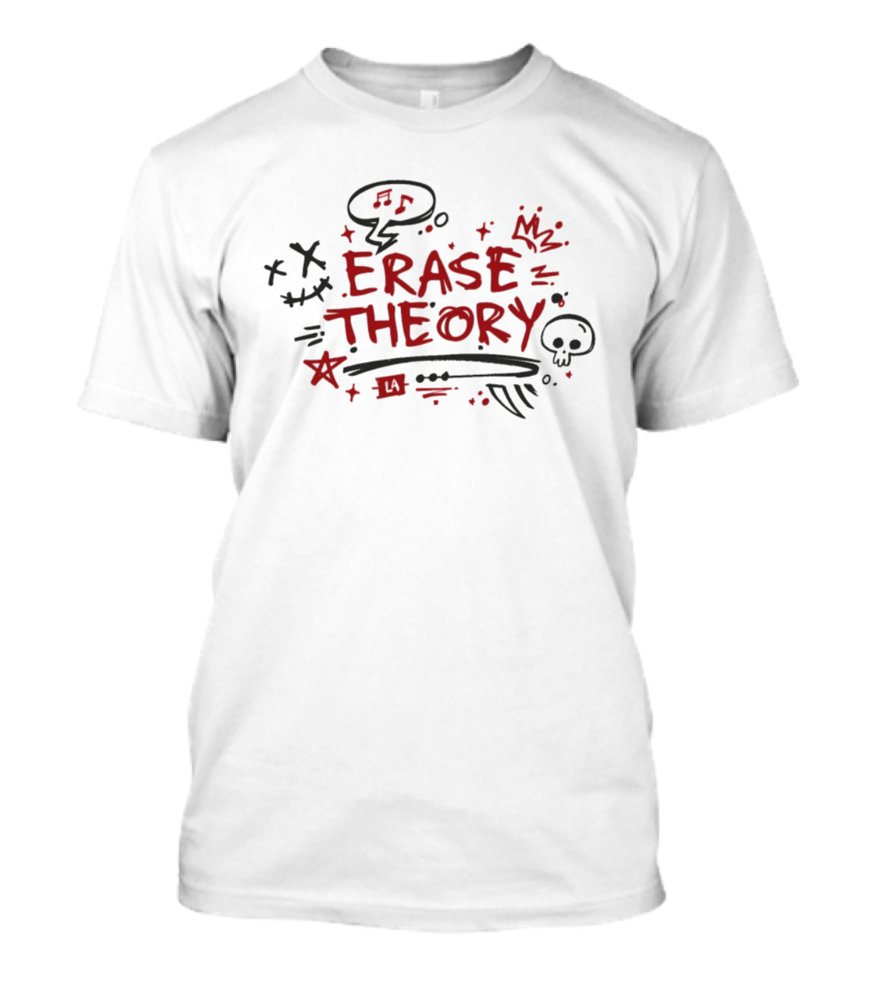 Erase Theory LA Skull Star Music Notes Expression T-Shirt