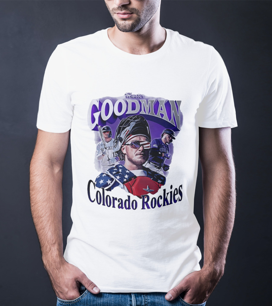 Hunter Goodman Colorado Rockies Catcher And Player Patriots 2026 T-Shirt