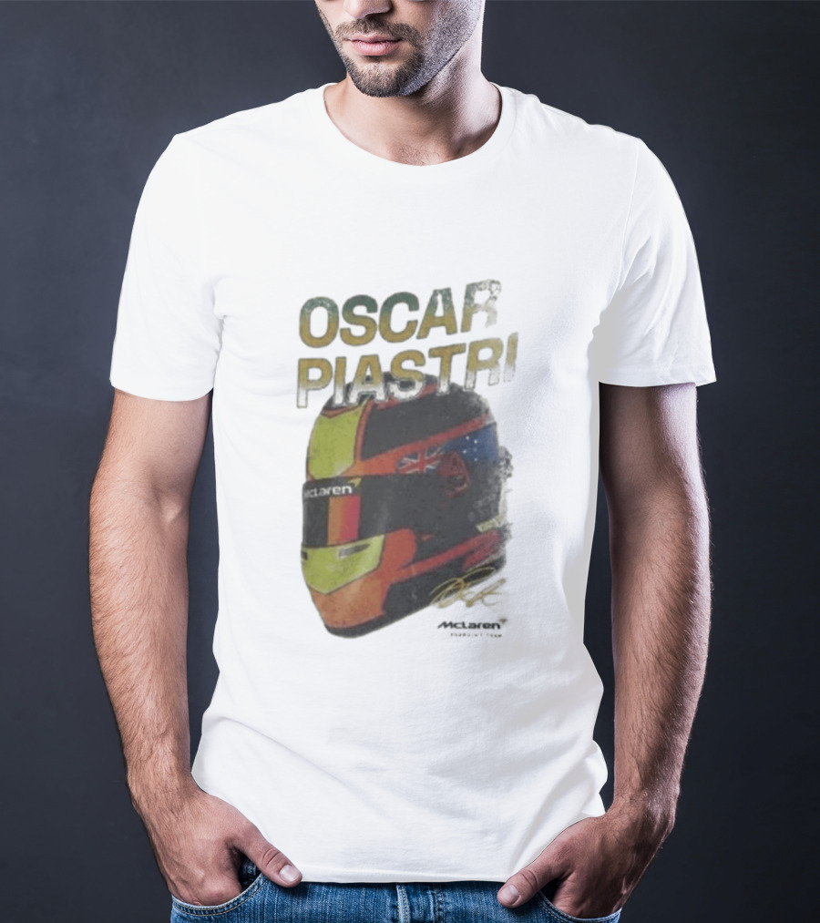 Oscar Piastri McLaren Helmet Design Racing Memorabilia T-Shirt