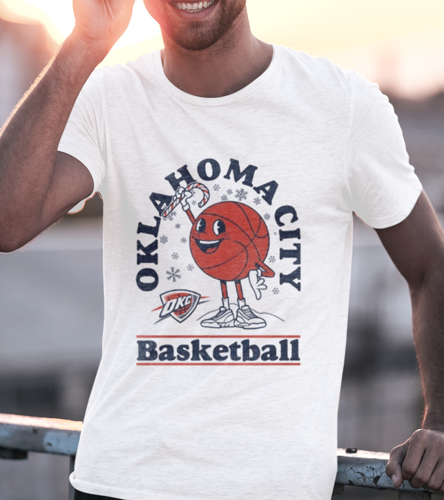 Oklahoma City Basketball Cartoon OKC Winter T-Shirt