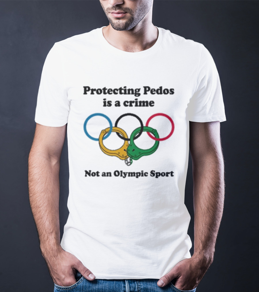 Protecting Pedos Is A Crime Not An Olympic Sport Handcuffs Rings T-Shirt
