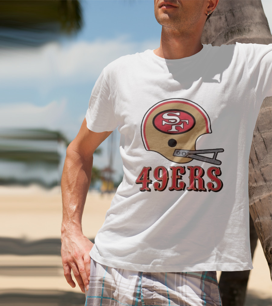 San Francisco 49ers SF Football Helmet 49ers T-Shirt