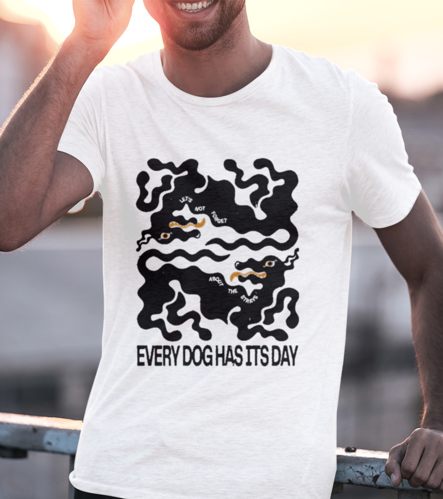 KBAR X UN IK Every Dog Has Its Day Black Abstract Dog T-Shirt