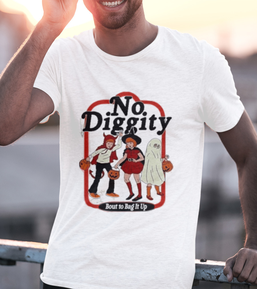 No Diggity Halloween Costume Kids With Pumpkins T-Shirt