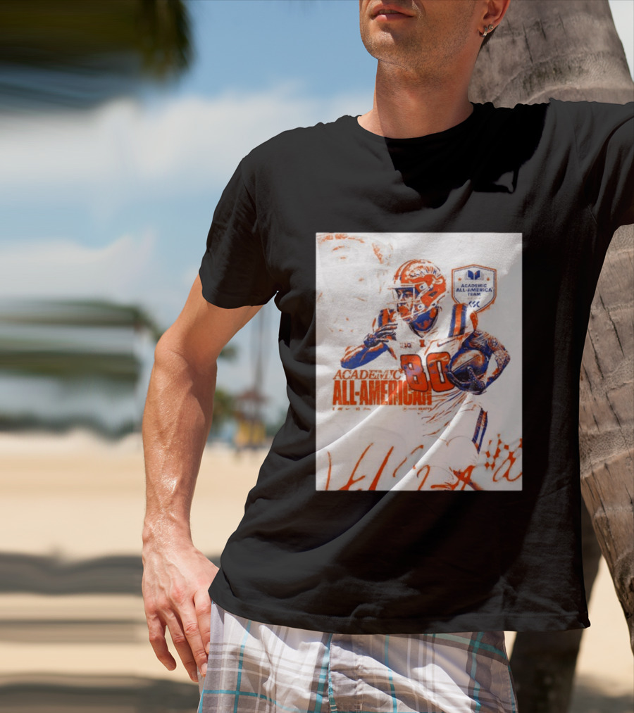 Academic All American Hank Beatty 80 Illinois Fighting Illini Football Team T-Shirt