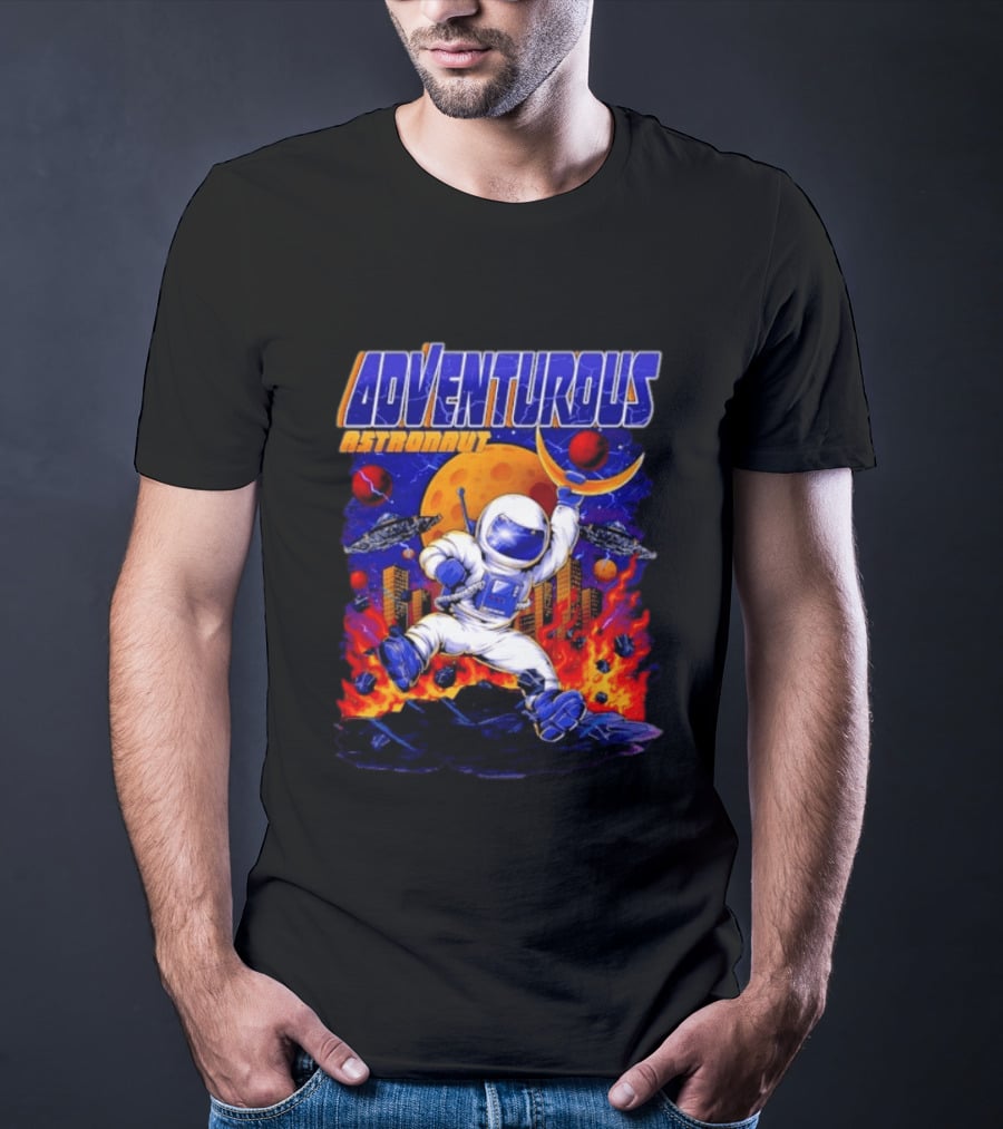 Adventurous Astronaut Moon Adventure Galaxy Exploration Space Suit T-Shirt