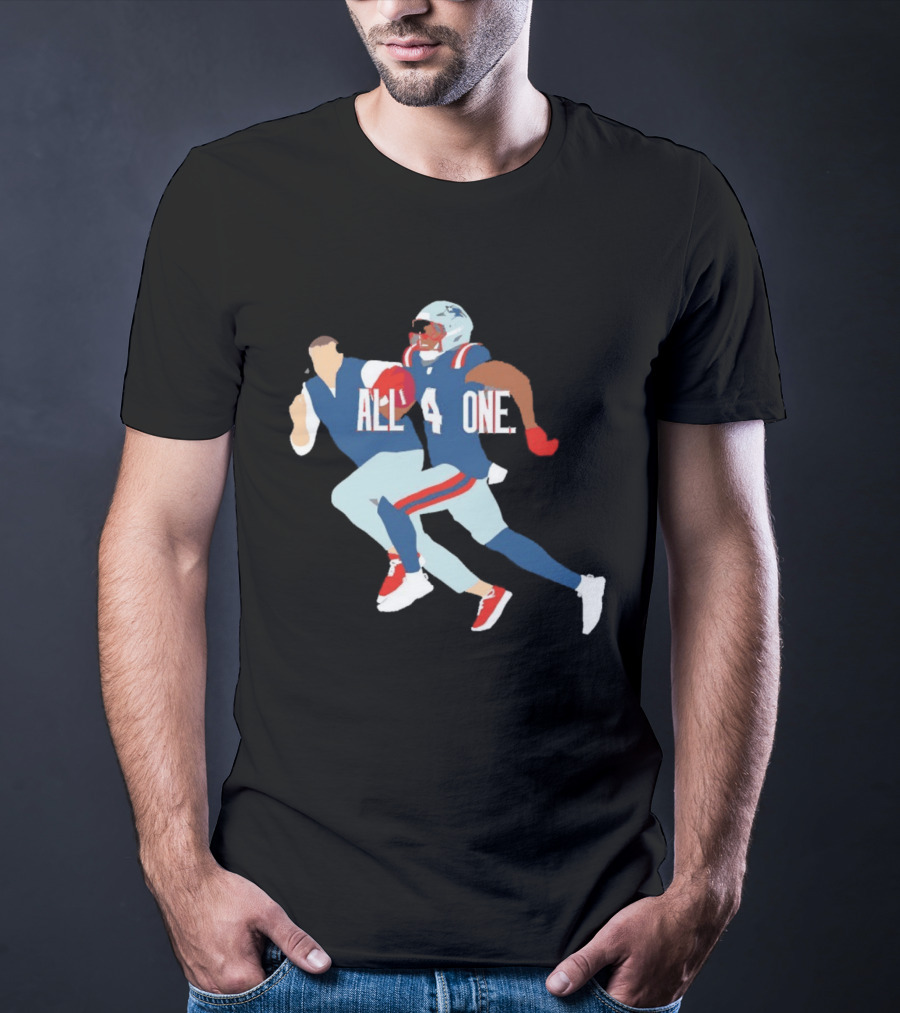 All 4 One New England Patriots Mike Vrabel Antonio Gibson Football T-Shirt