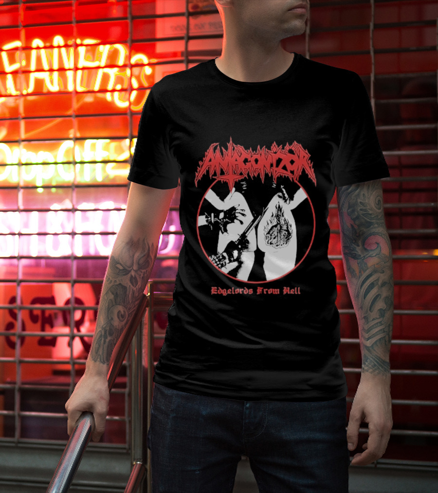 Antagonizör Edgelords From Hell Metal Band Aesthetic T-Shirt
