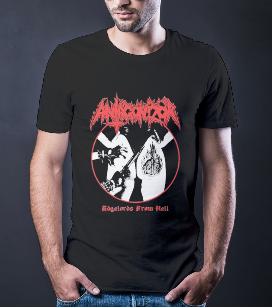 Antagonizör Edgelords From Hell Metal Band Aesthetic T-Shirt