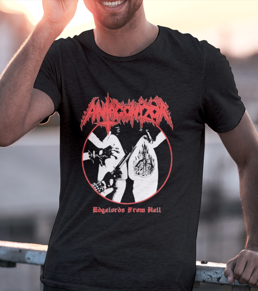 Antagonizör Edgelords From Hell Metal Band Aesthetic T-Shirt