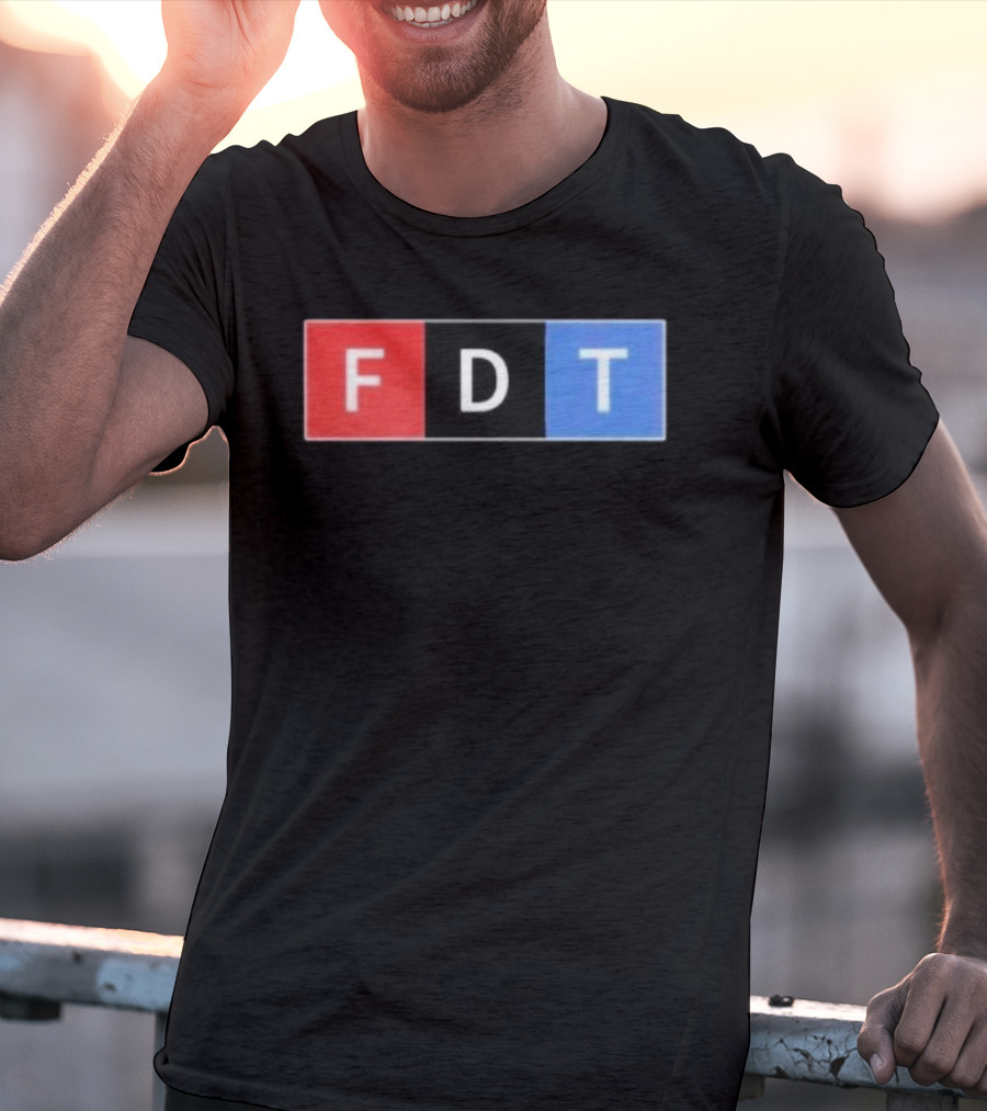 FDT Anti Trump Red Black Blue Block Letters T-Shirt