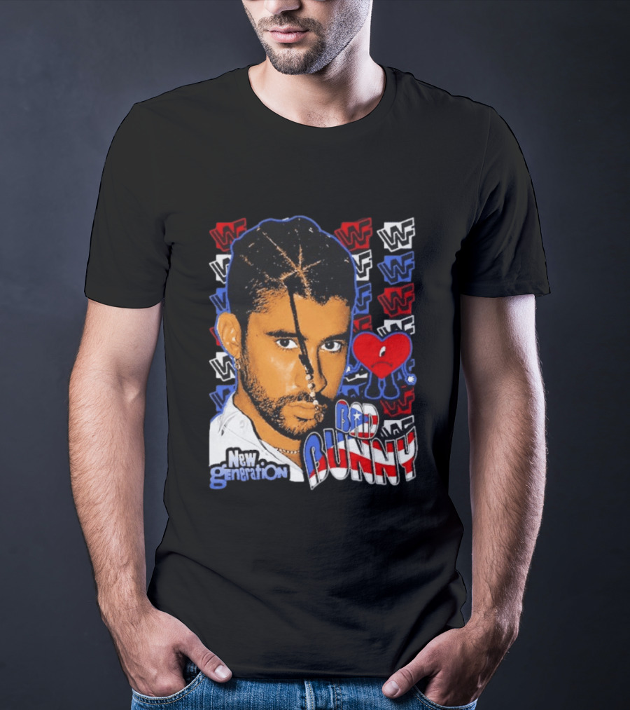Bad Bunny New Generation WWF Heart T-Shirt