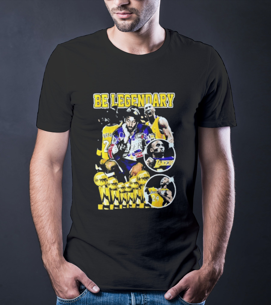 Be Legendary Kobe Bryant Los Angeles Lakers Basketball Trophies T-Shirt