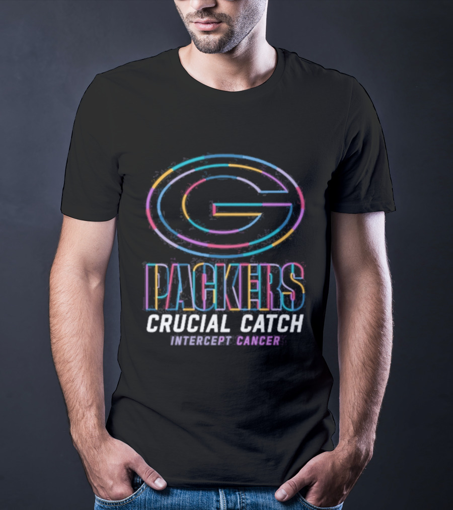 Green Bay Packers Crucial Catch Intercept Cancer Empowering Change T-Shirt
