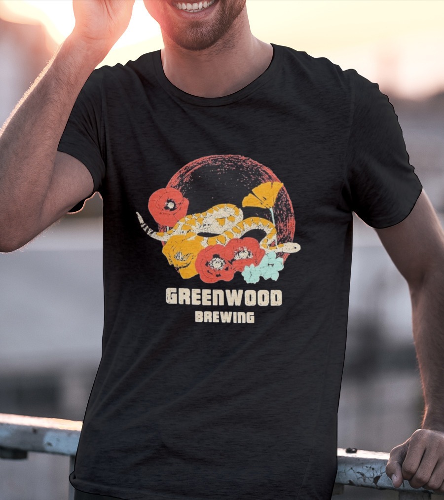 Greenwood Brewing Desert Snake With Colorful Flowers T-Shirt