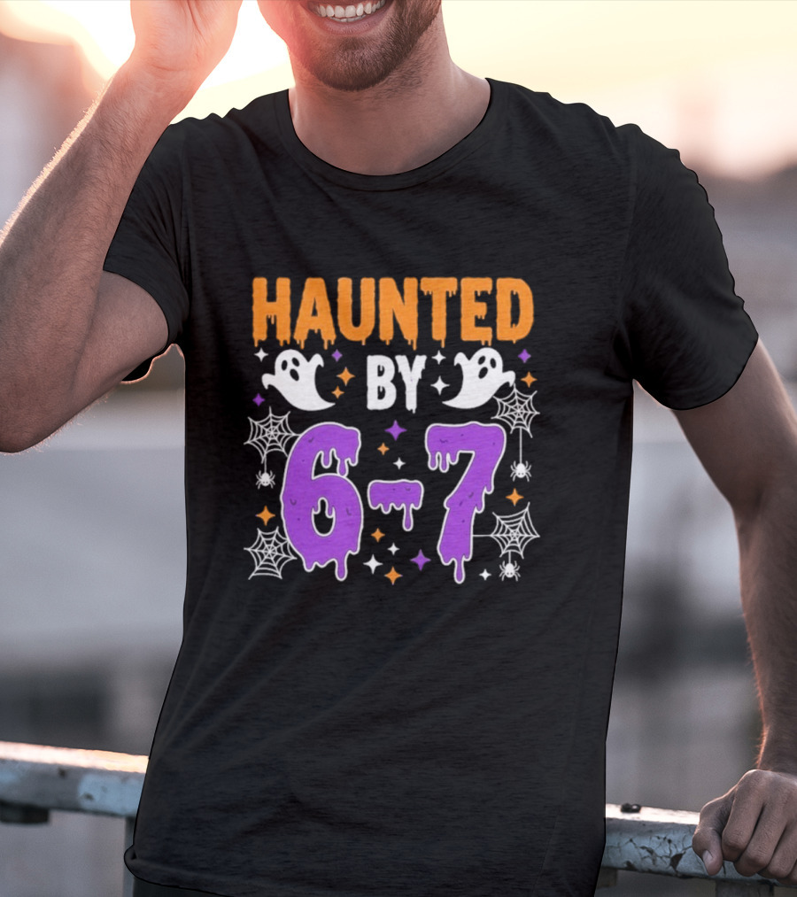 Haunted By 67 Halloween Ghosts And Spiders T-Shirt