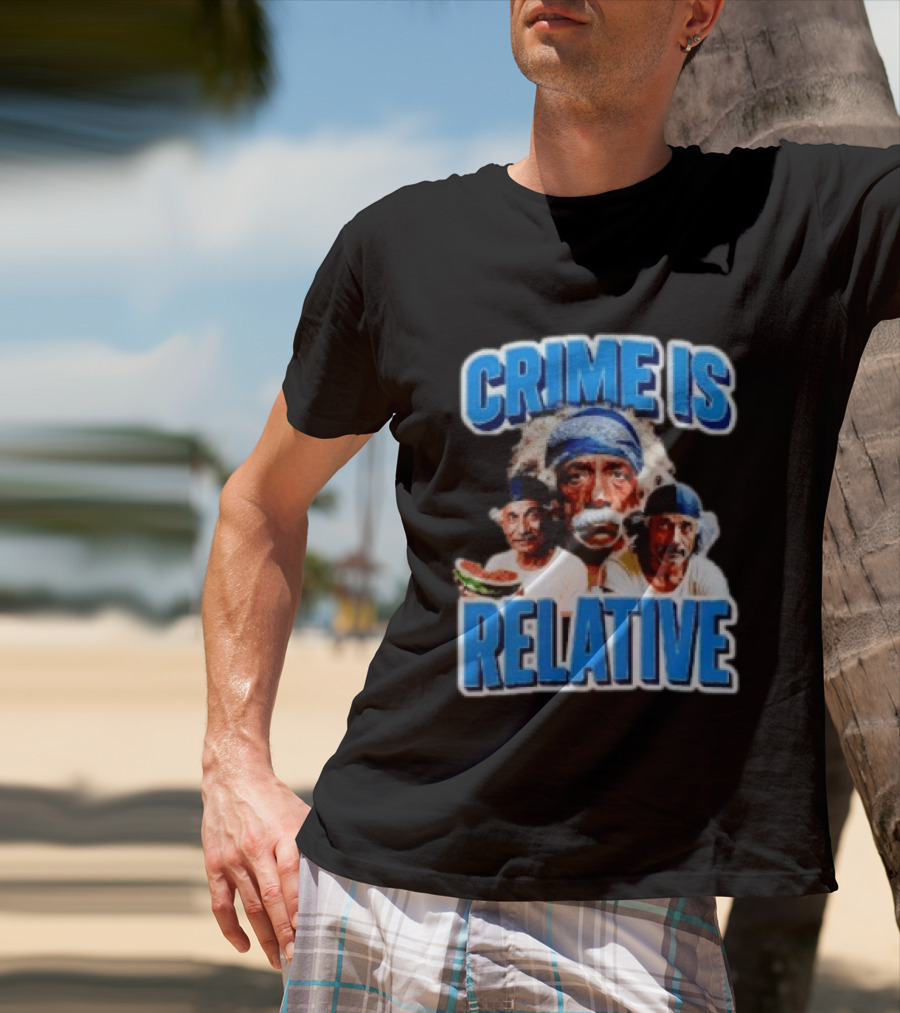 Crime Is Relative Albert Einstein Bandana Blue Font T-Shirt