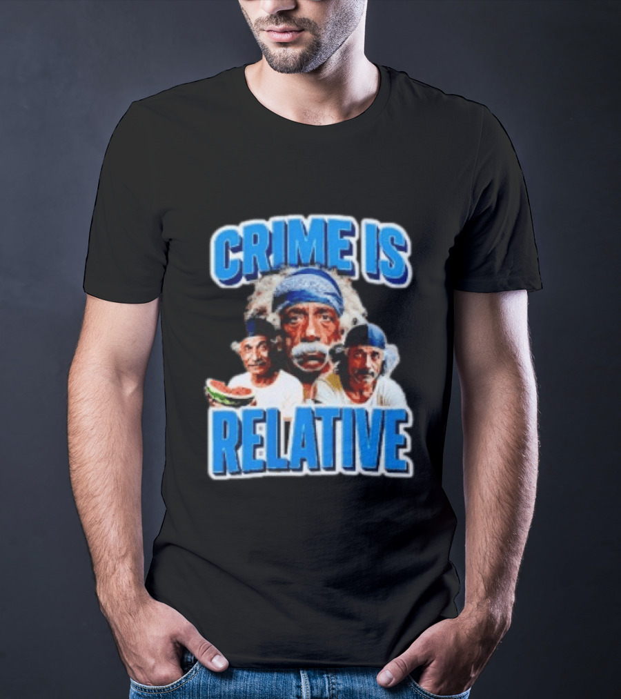 Crime Is Relative Albert Einstein Bandana Blue Font T-Shirt