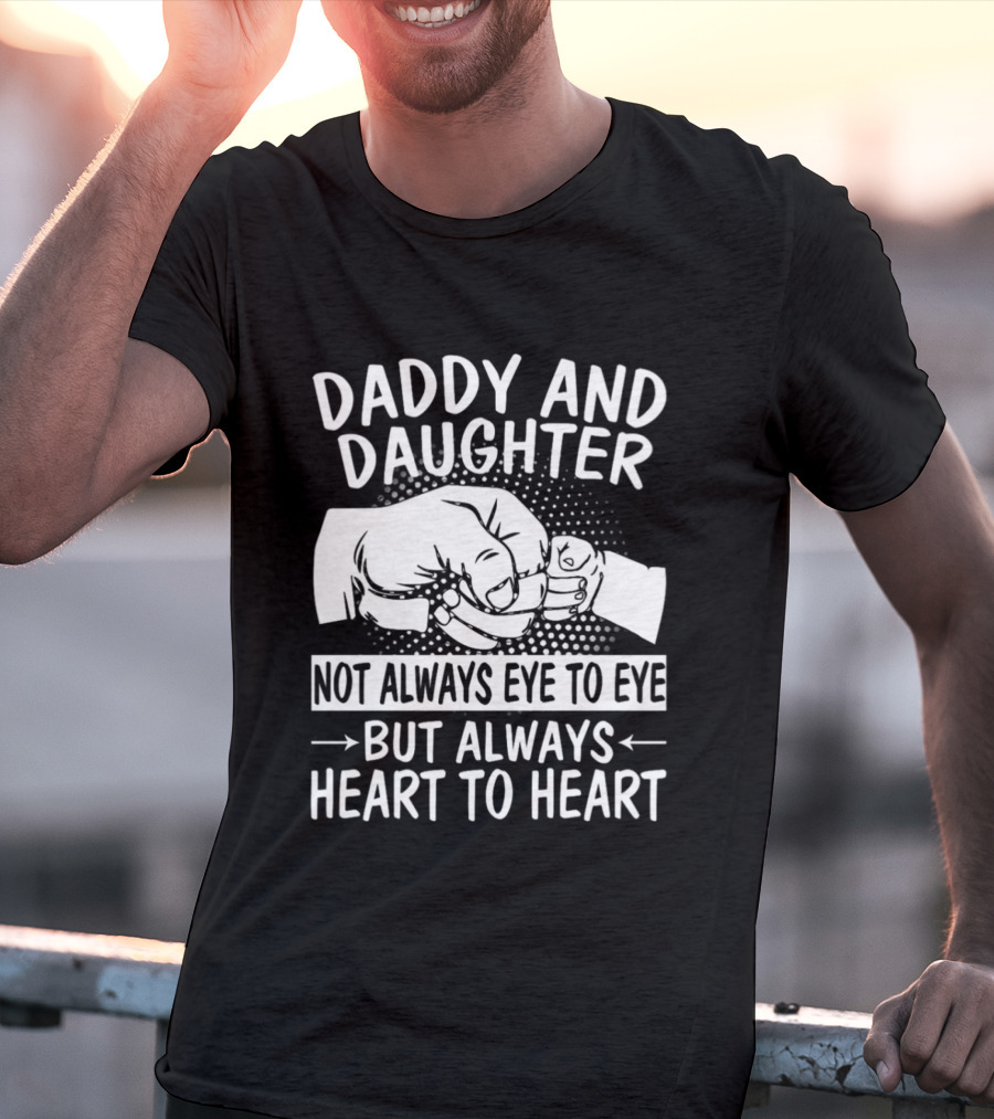 Daddy And Daughter Heart To Heart Fist Bump T-Shirt