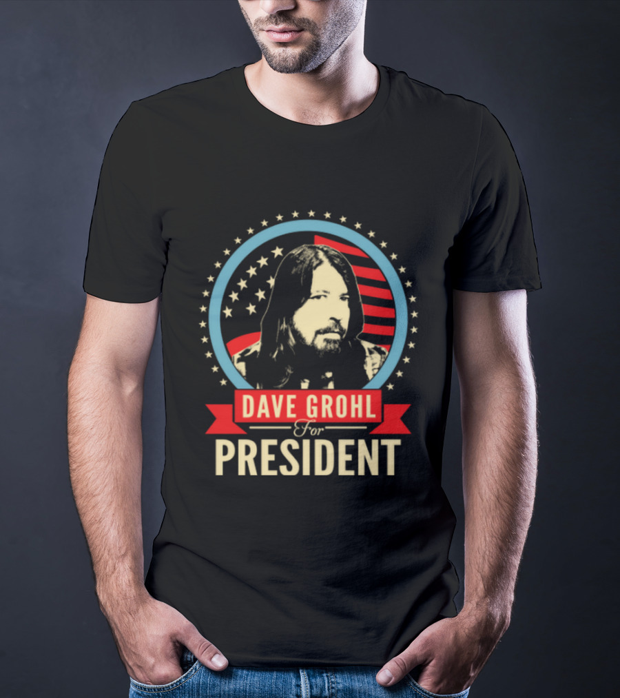 Dave Grohl For President Stars And Stripes Iconic Campaign T-Shirt