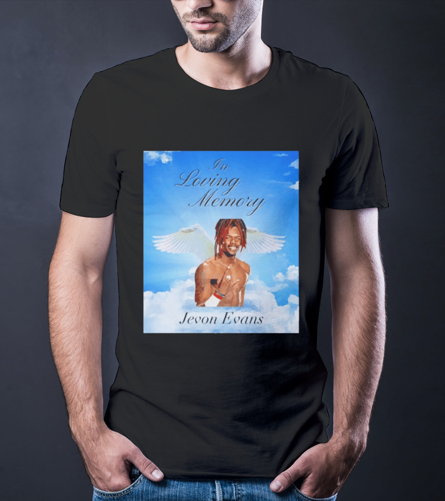 In Loving Memory Jevon Evans Angel Wings Clouds T-Shirt