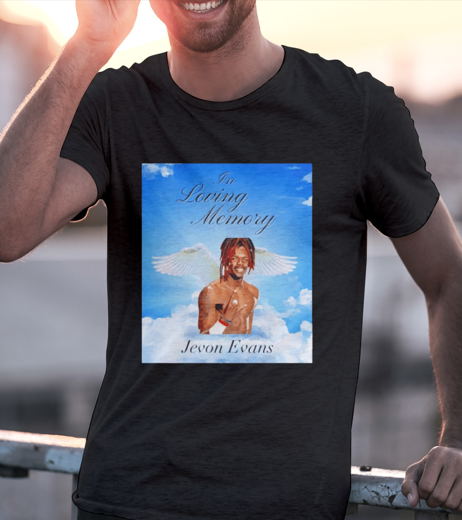 In Loving Memory Jevon Evans Angel Wings Clouds T-Shirt