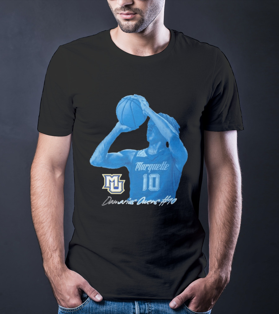 Marquette Golden Eagles MU Damarius Owens #10 Basketball T-Shirt