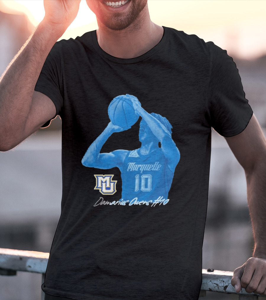 Marquette Golden Eagles MU Damarius Owens #10 Basketball T-Shirt