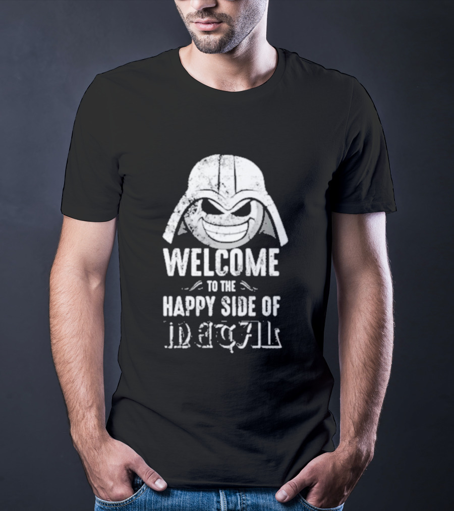 Welcome To The Happy Side Of Metal Darth Smiley T-Shirt