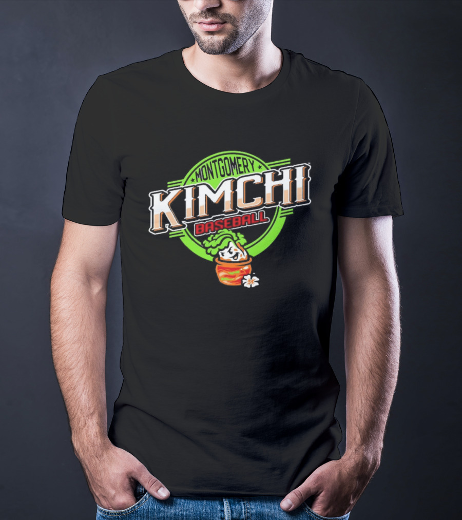 Montgomery Kimchi Baseball Korean Pickle Bowl Green Circle T-Shirt