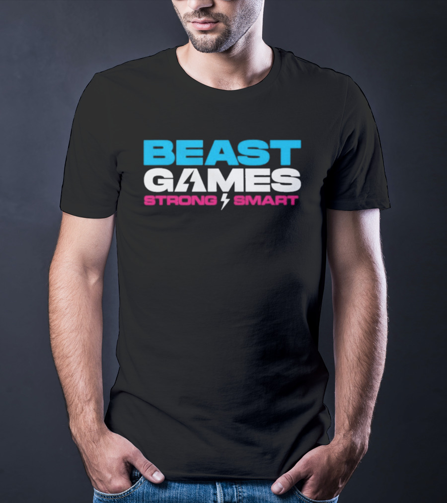 Beast Games Strong Smart MrBeast Lightning Bolt T-Shirt