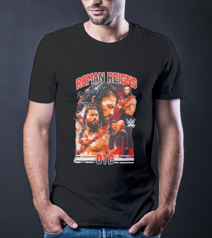 Roman Reigns WWE OTC Collage Wrestling Superstar WWE T-Shirt