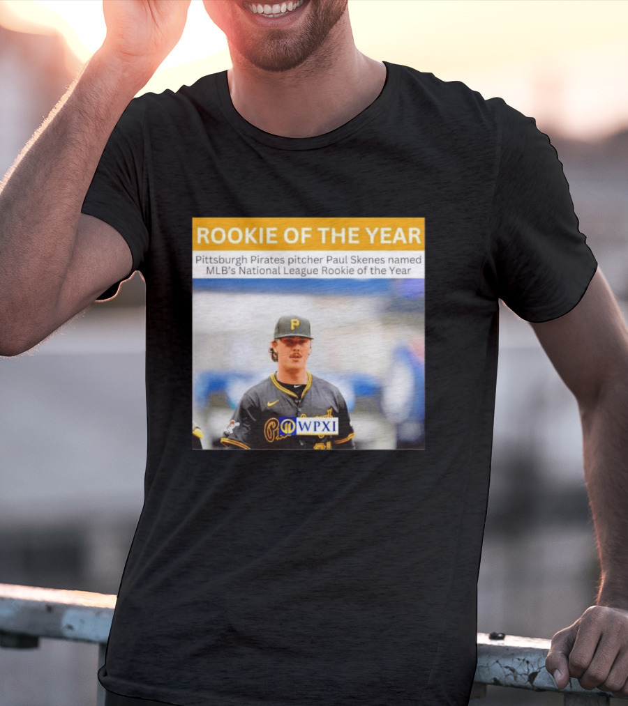 Rookie Of The Year Pittsburgh Pirates Pitcher Paul Skenes National League Award WPXI T-Shirt
