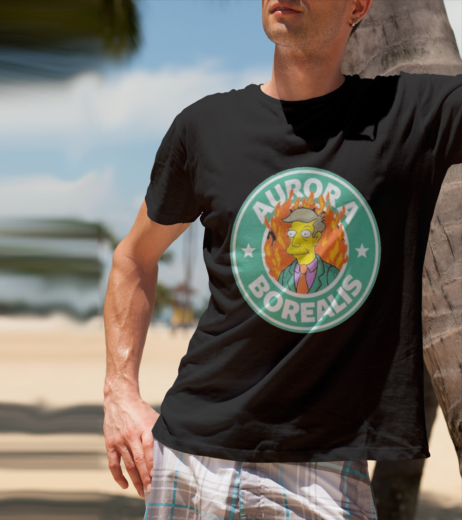 Aurora Borealis Skinnerbucks Green Circle Fire T-Shirt