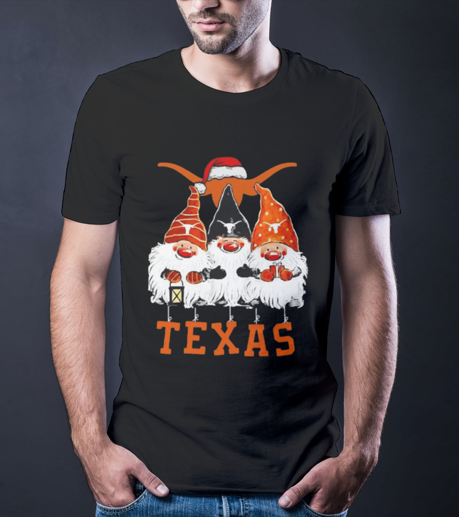 Texas Longhorns Christmas Gnomes Festive Decor T-Shirt
