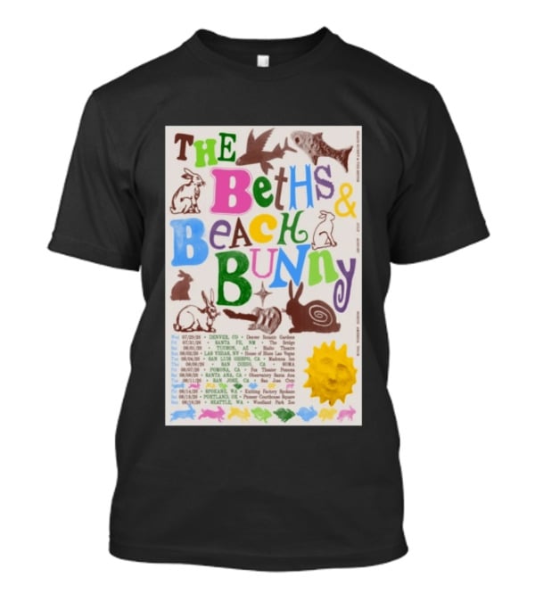 The Beths Beach Bunny North America Tour 2026 Denver Santa Fe Tucson Seattle T-Shirt
