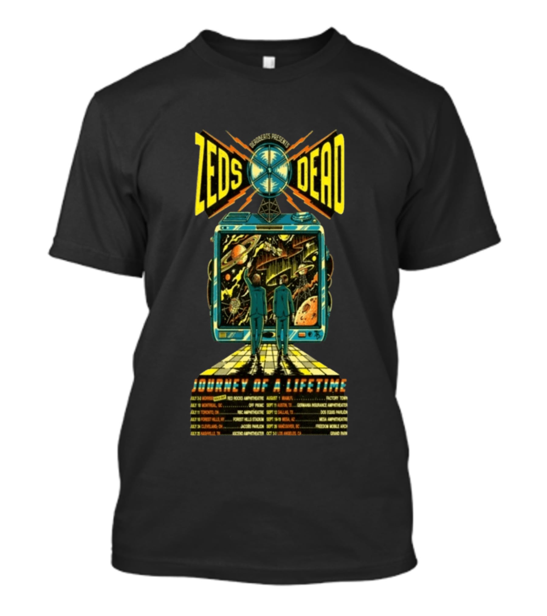 Troncatspresents Zeds Dead Journey Of A Lifetime Tour 2026 Red Rocks Amphitheatre Morrison T-Shirt